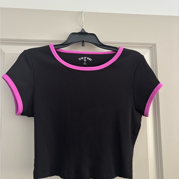 Year of Ours Black Ribbed Ringer Tee - Picture 1 of 2